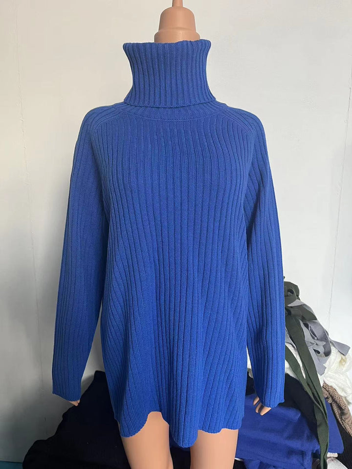 Damen Oversize Pulloverkleid aus Rippstrick mit hohem Rollkragen und voluminösen Ärmeln Echo Archiv