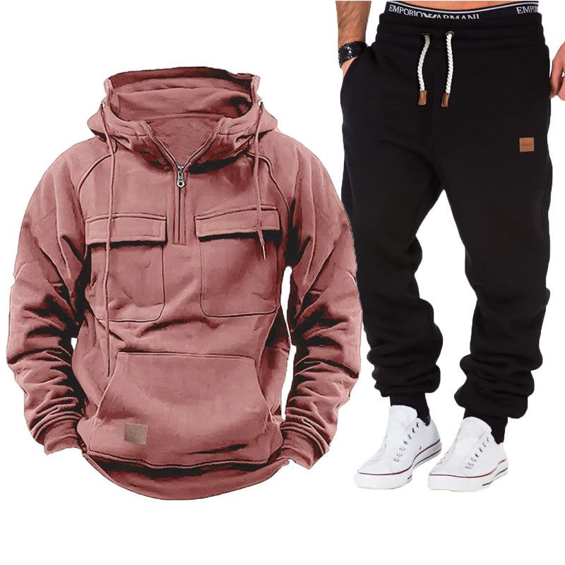 Herren funktionale Kapuzenjacke mit durchgehendem Reißverschluss und praktischen Taschen Echoarchiv