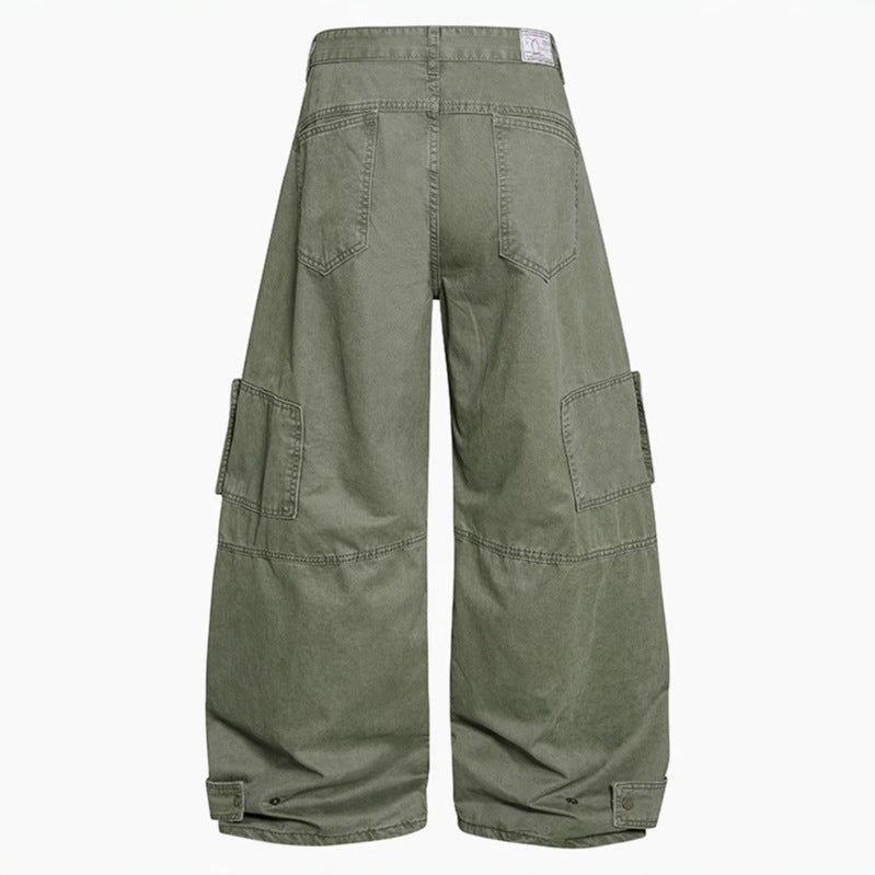 Damen weite Cargo‑Culotte‑Hose mit hoher Taille, Ballon‑Bein und aufgesetzten Klappentaschen Echoarchiv