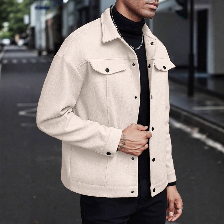 Herren modische Overshirt-Jacke mit praktischen Taschen und druckknopfverschluss Echoarchiv