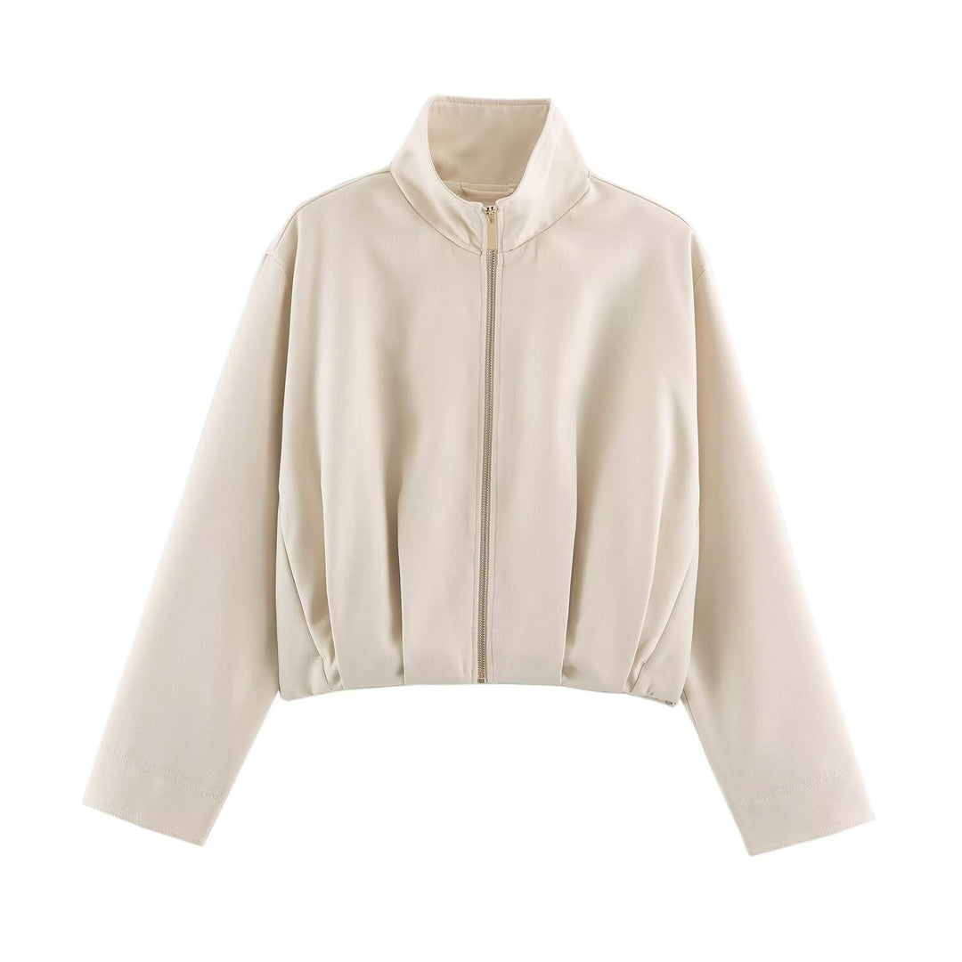 Damen Kurzblouson im Boxy‑Cut mit hohem Stehkragen und elastischem Saum Echo Archiv