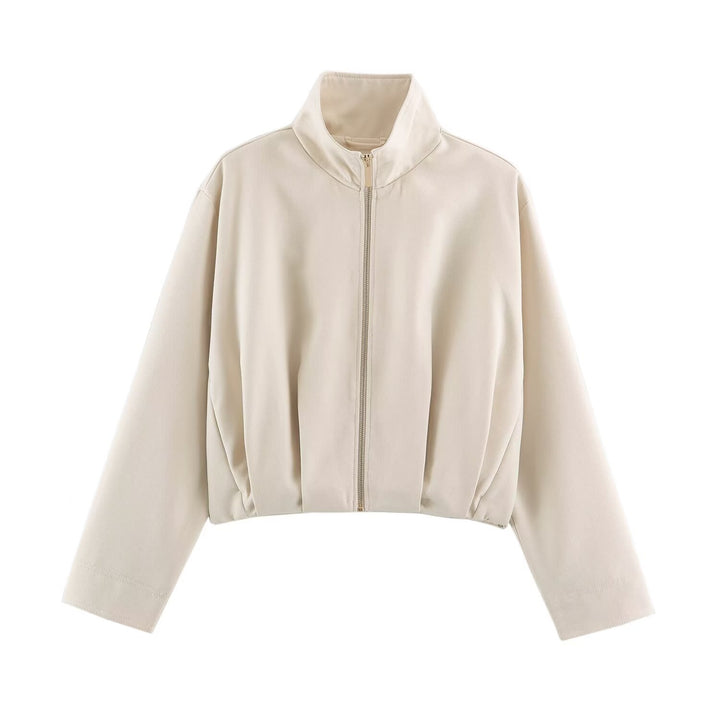 Damen Kurzblouson im Boxy‑Cut mit hohem Stehkragen und elastischem Saum Echo Archiv