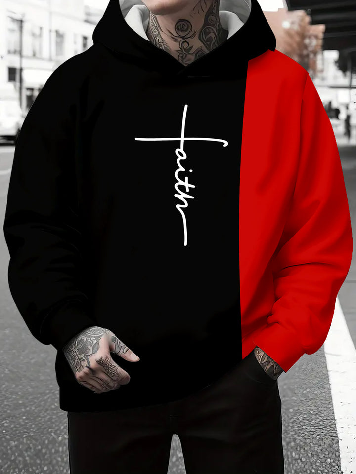 Herren Kapuzenpullover mit subtiler Farbverlauf-Optik und inspirierendem Schriftzug Echoarchiv