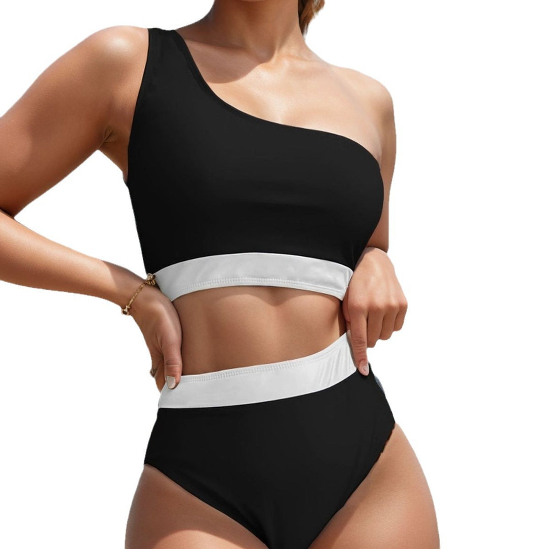 Damen Einseitiger Bikini mit hohem Bund Echo Archiv