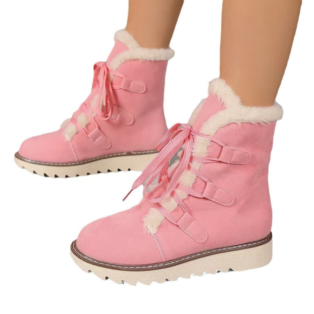 Damen  kurze gefütterte Schnürboots mit Teddyfutter, gesteppter Laufsohle und ergonomischem Komfortfußbett Echo Archiv