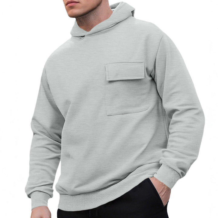 Herren bequemer Kapuzenpullover mit praktischer Brusttasche Echoarchiv