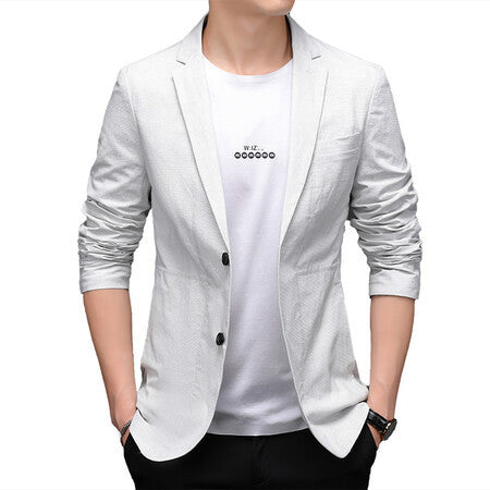 Herren legerer Blazer mit strukturiertem Stoff Echoarchiv