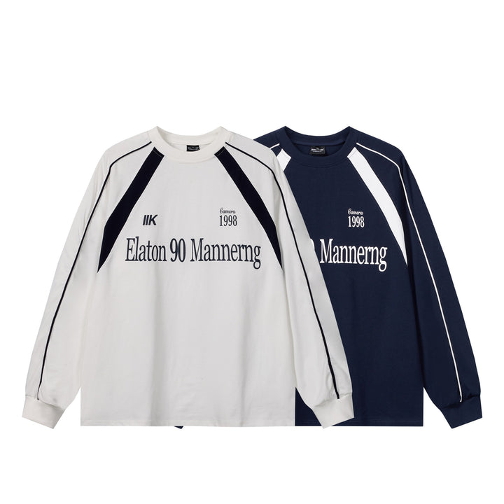 Unisex Oversize-Sweatshirt im Retro-Sportstil mit Raglanärmeln und Kontrastpaspel Echoarchiv