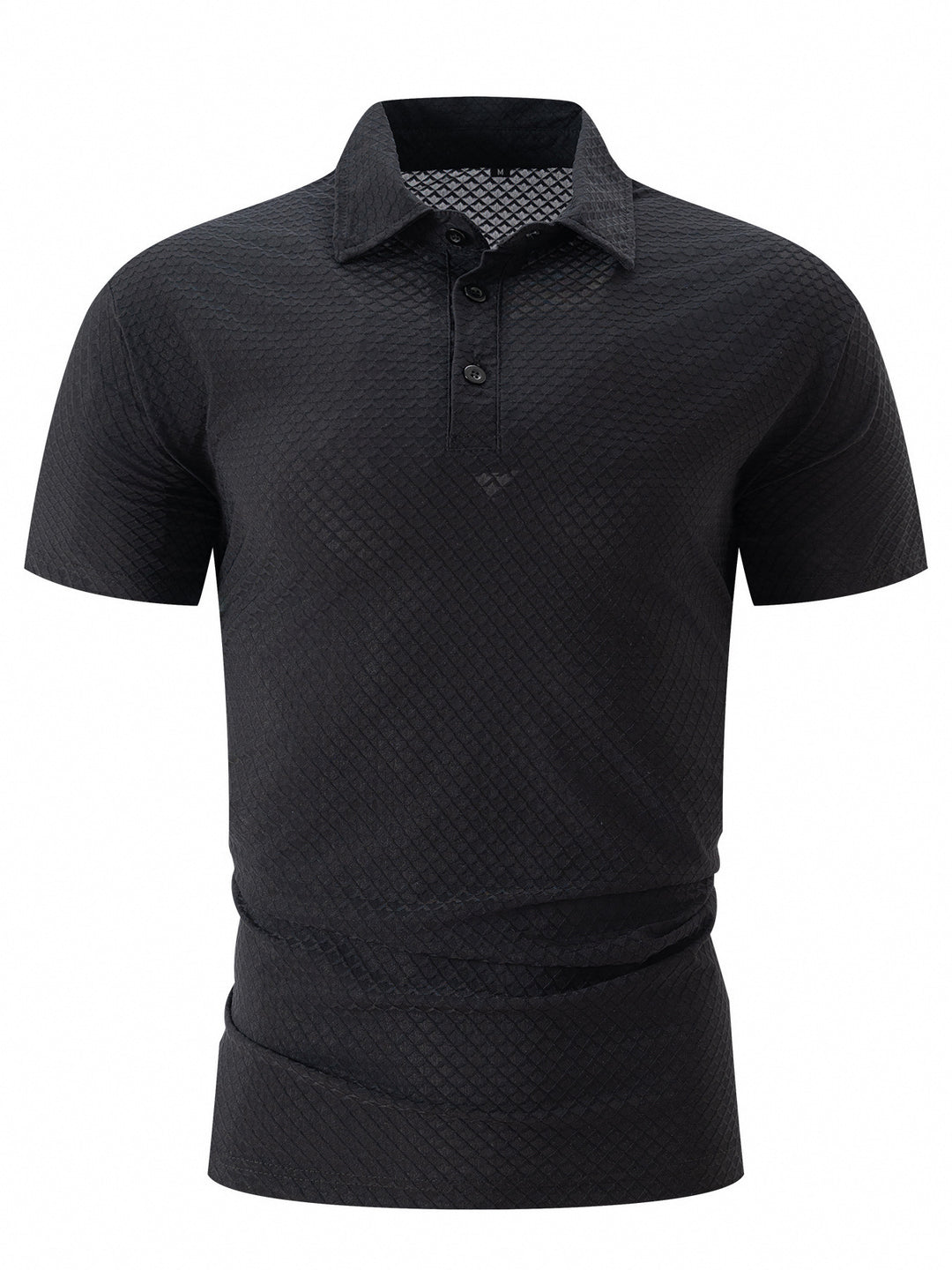 Herren modernes Kurzarm-Polohemd mit strukturiertem Design Echoarchiv