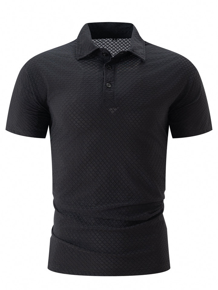 Herren modernes Kurzarm-Polohemd mit strukturiertem Design Echoarchiv