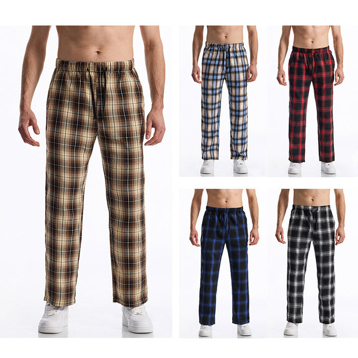 Herren bequeme Freizeithose mit Karomuster Echoarchiv