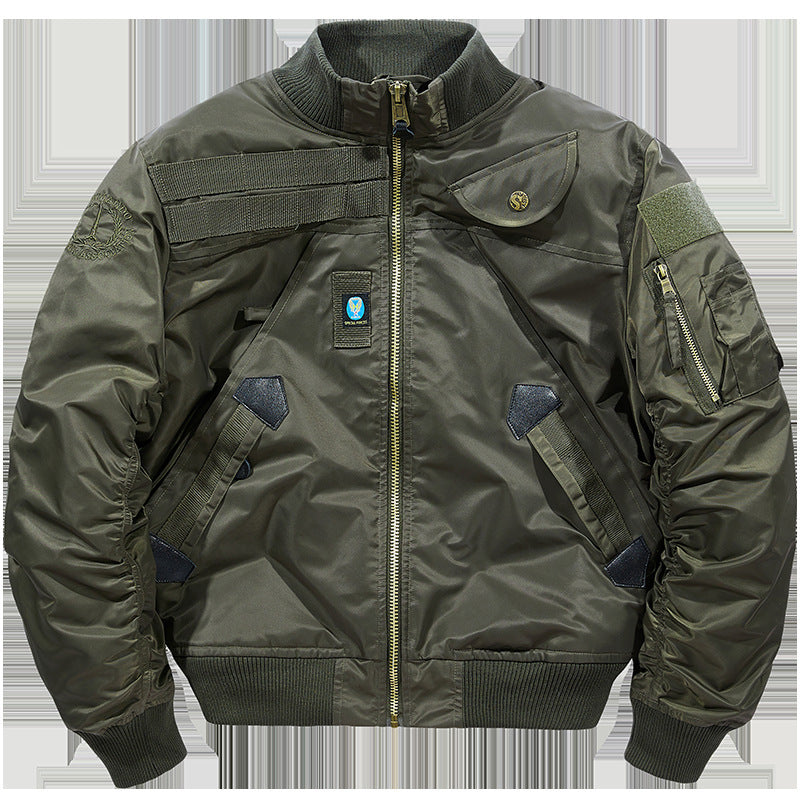 Herren Wattierte Bomberjacke im Pilotendesign mit Utility-Taschen und Rippbündchen Echo Archiv