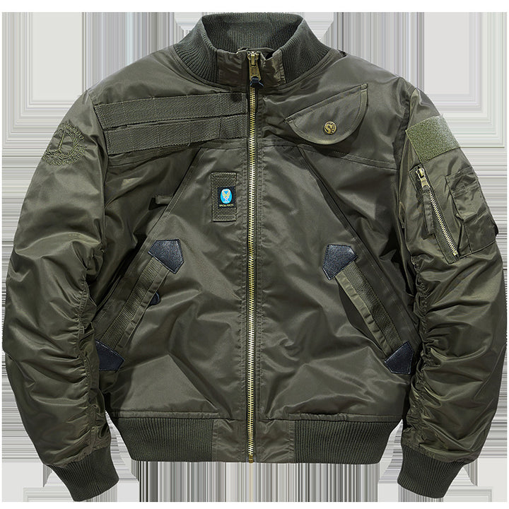 Herren Wattierte Bomberjacke im Pilotendesign mit Utility-Taschen und Rippbündchen Echo Archiv