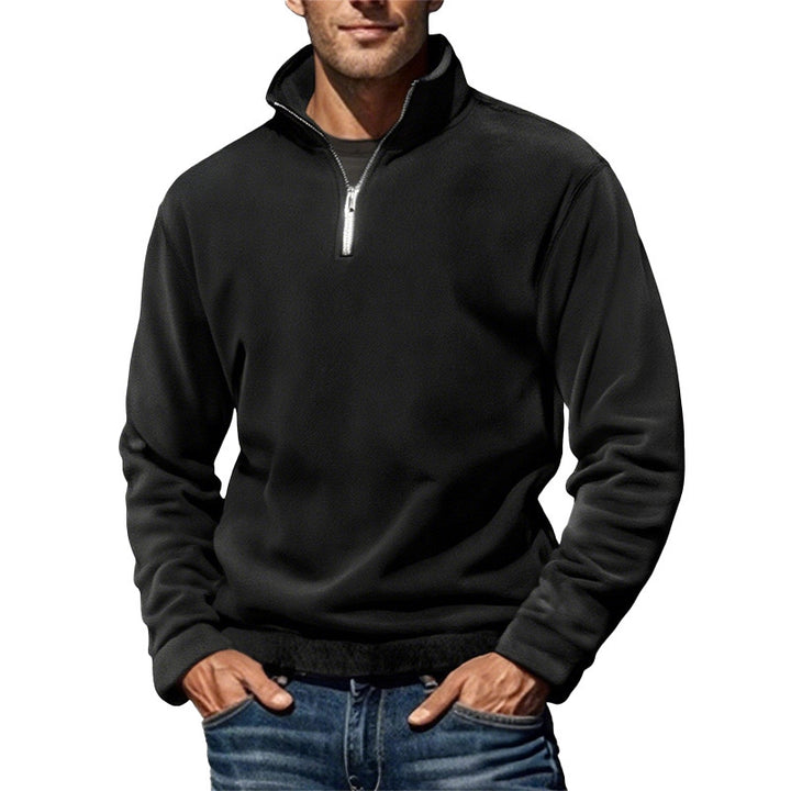 Herren Fleece-Pullover mit halbem Reißverschluss und hohem Kragen Echoarchiv