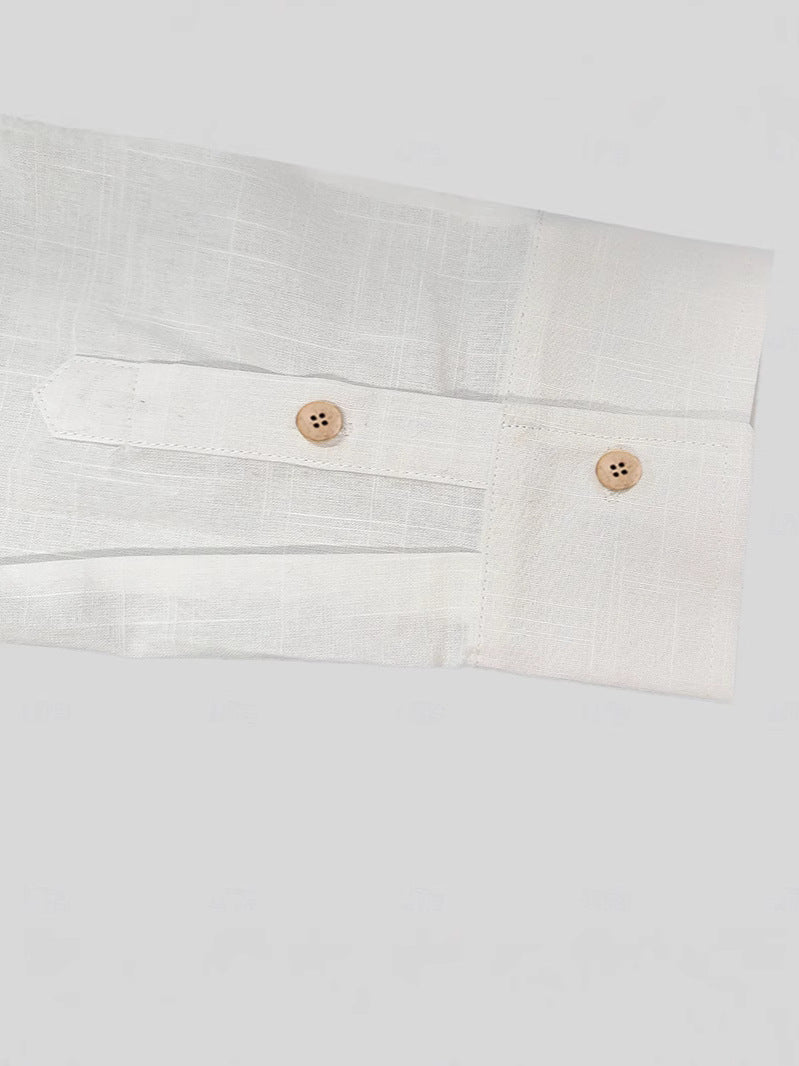 Herren lässiges Leinenhemd mit praktischen Taschen Echoarchiv