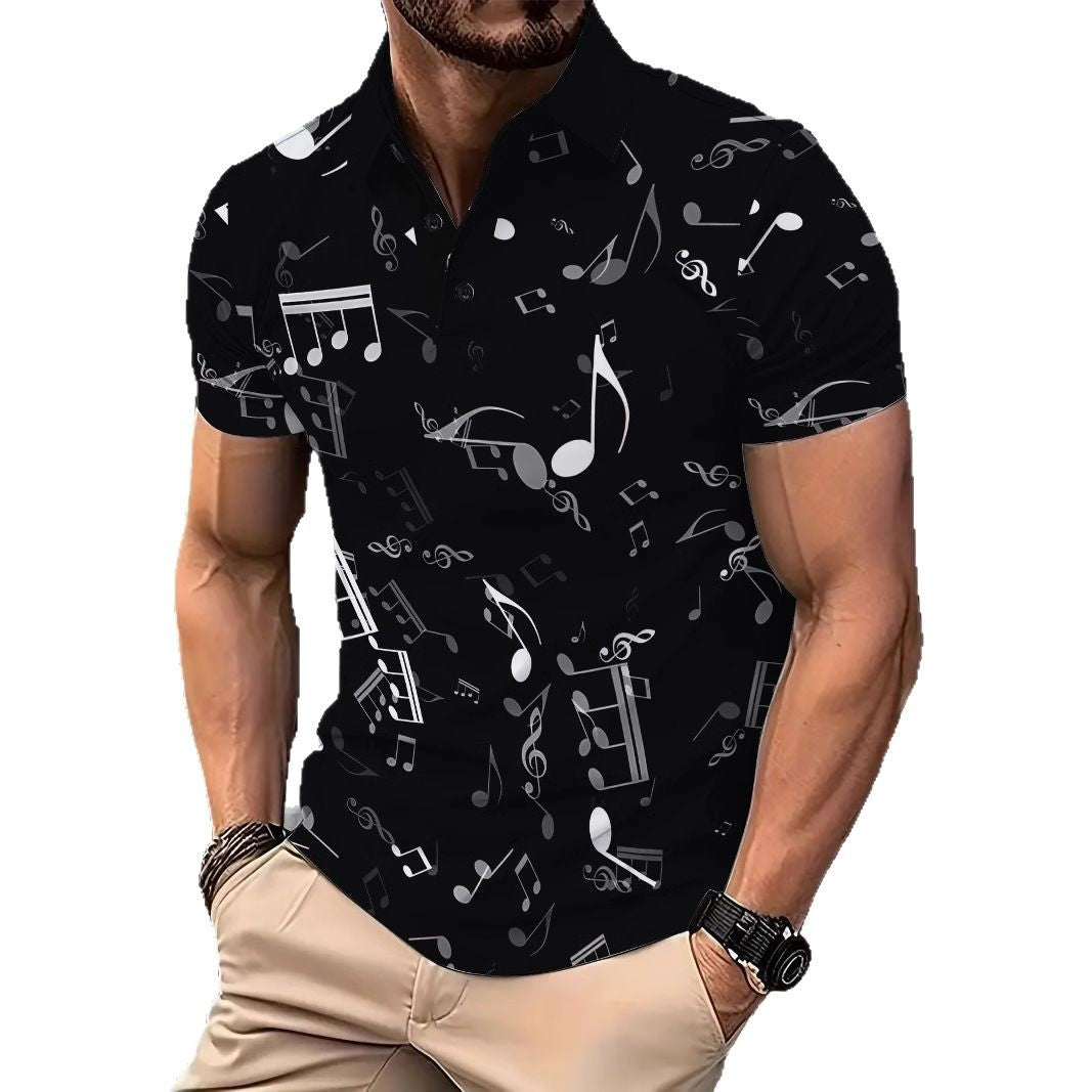 Herren Poloshirt mit musikalischem Druck Echoarchiv