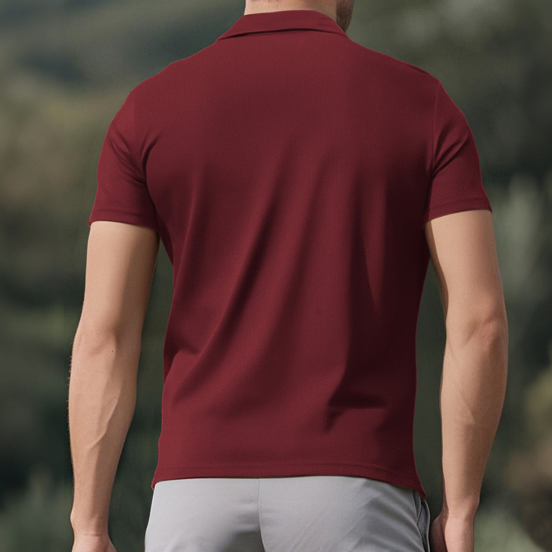 Herren Polohemd mit strukturiertem Design und praktischer Brusttasche Echoarchiv