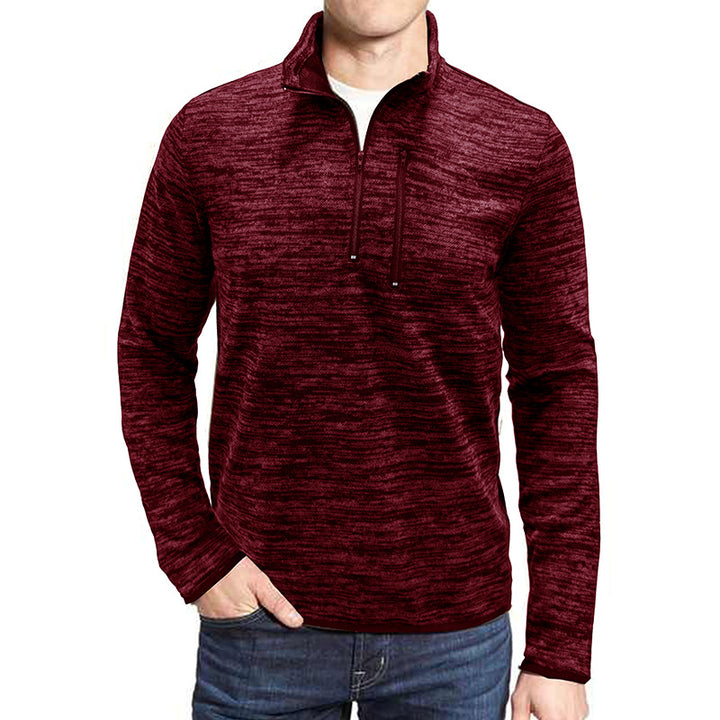 Herren Fleece-Pullover mit hohem Kragen und praktischem Reißverschluss Echoarchiv