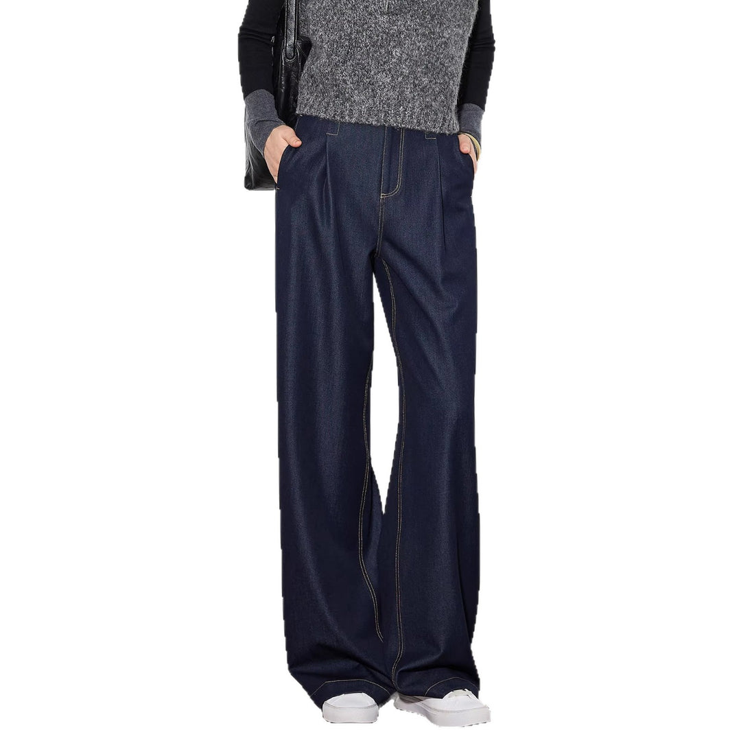 Damen Elegante Hohe Taillierte Wide-Leg Jeans Echoarchiv