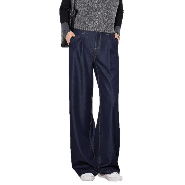 Damen Elegante Hohe Taillierte Wide-Leg Jeans Echoarchiv