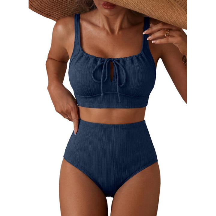 Damen Hochgeschnittener Bikini mit gerafftem Oberteil Echo Archiv