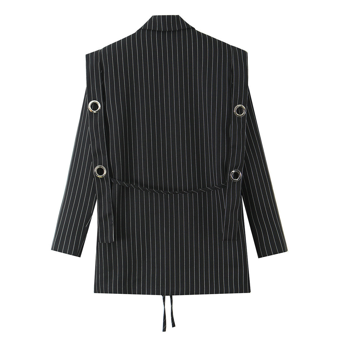 Damen Nadelstreifen-Blazer mit Ösenapplikation und Kordelzug Echo Archiv