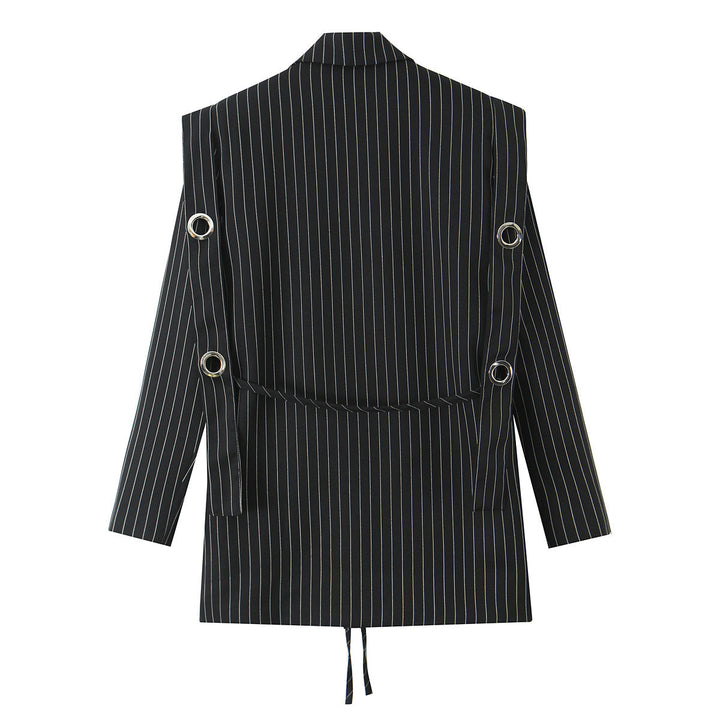 Damen Nadelstreifen-Blazer mit Ösenapplikation und Kordelzug Echo Archiv