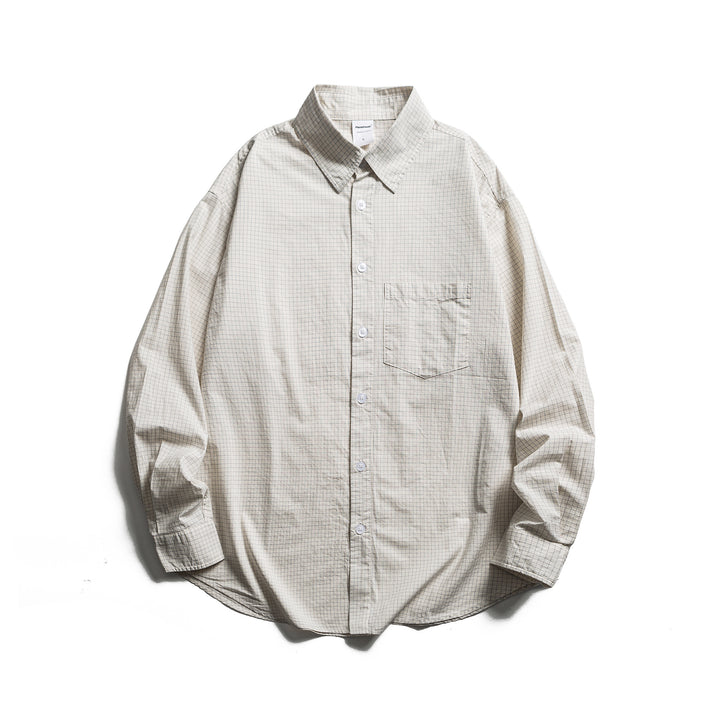 Unisex Lockeres Oversize-Hemd mit Nadelstreifen, Brusttasche und Drop-Shoulder Echoarchiv