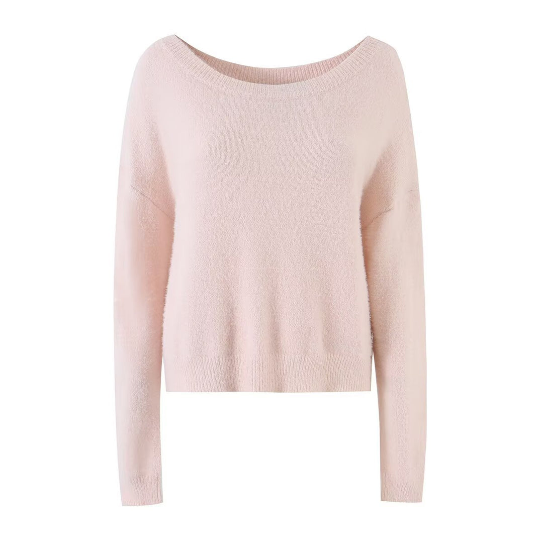 Damen Kuschelweicher Oversize-Pullover mit weitem U‑Boot‑Ausschnitt Echo Archiv
