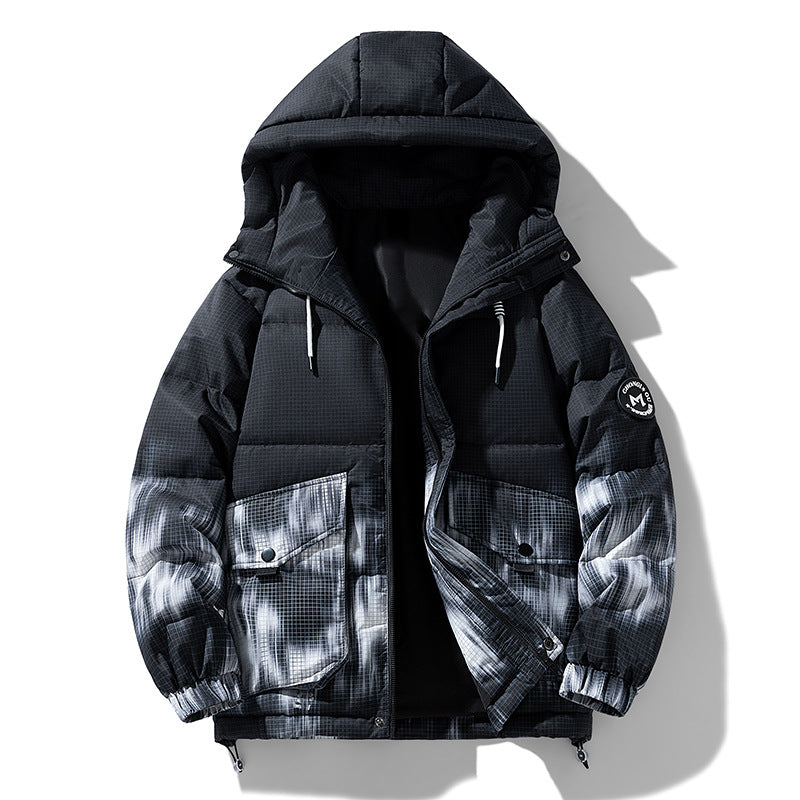 Herren modische Winterjacke mit praktischen Taschen und Kapuze Echoarchiv
