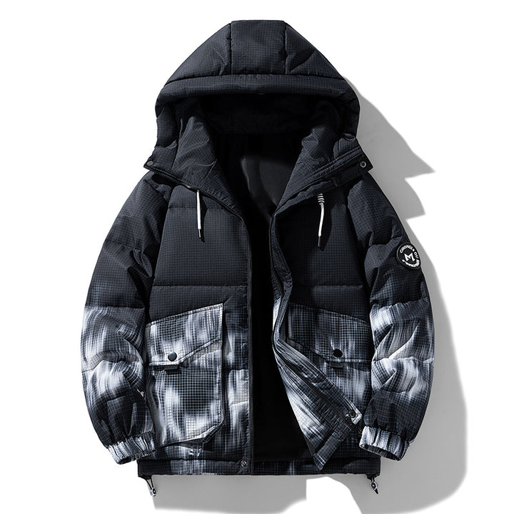 Herren modische Winterjacke mit praktischen Taschen und Kapuze Echoarchiv
