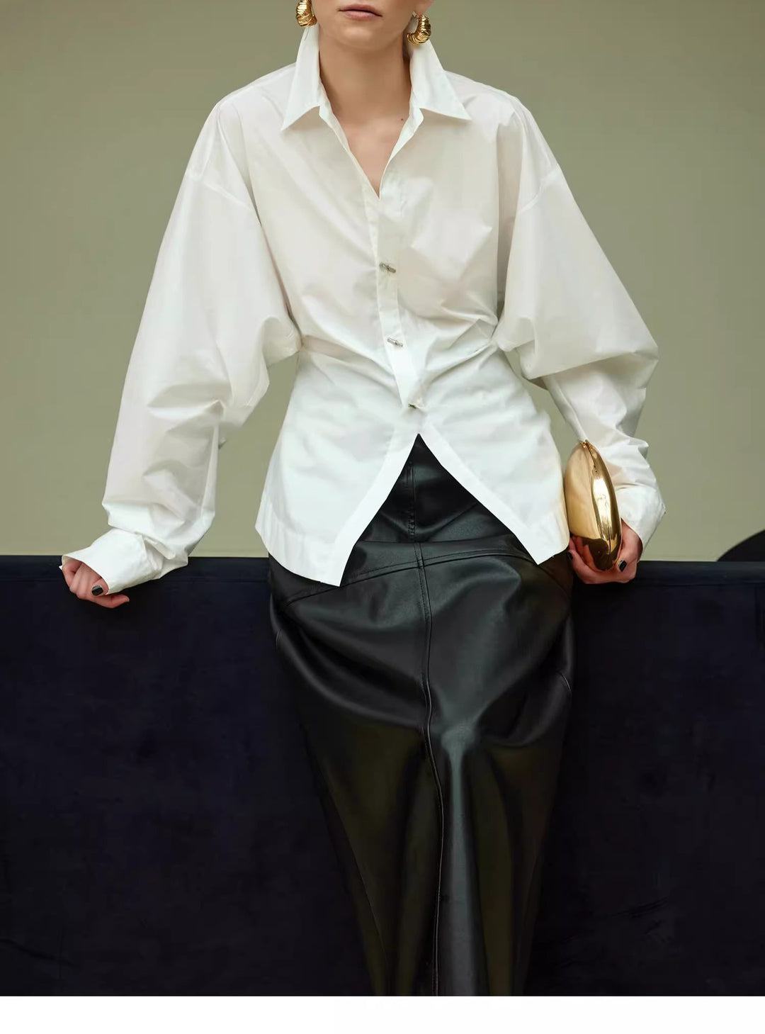 Damen Oversized Bluse mit ausgefallenem Schnitt Echoarchiv