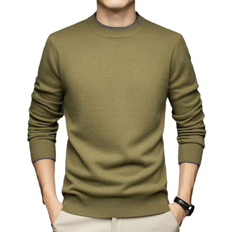 Herren klassischer Rundhals-Pullover aus hochwertiger Wolle Echoarchiv