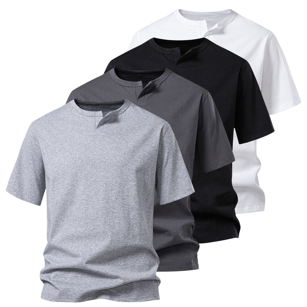 Herren Kurzarm T-Shirt mit kreativem Kragen Echoarchiv