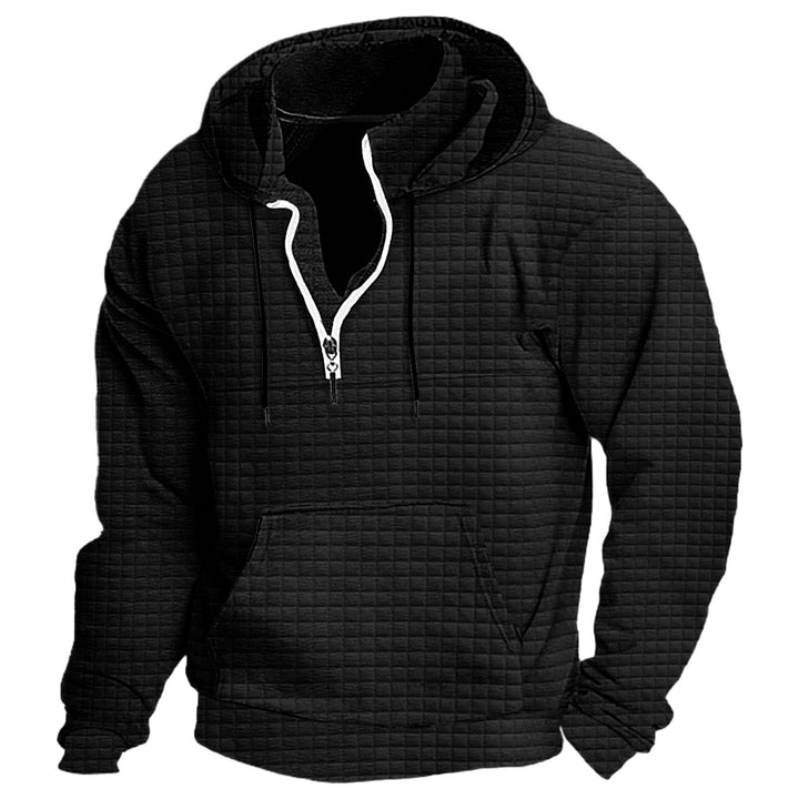 Herren Kapuzenpullover mit strukturiertem Design und praktischer Kängurutasche Echoarchiv