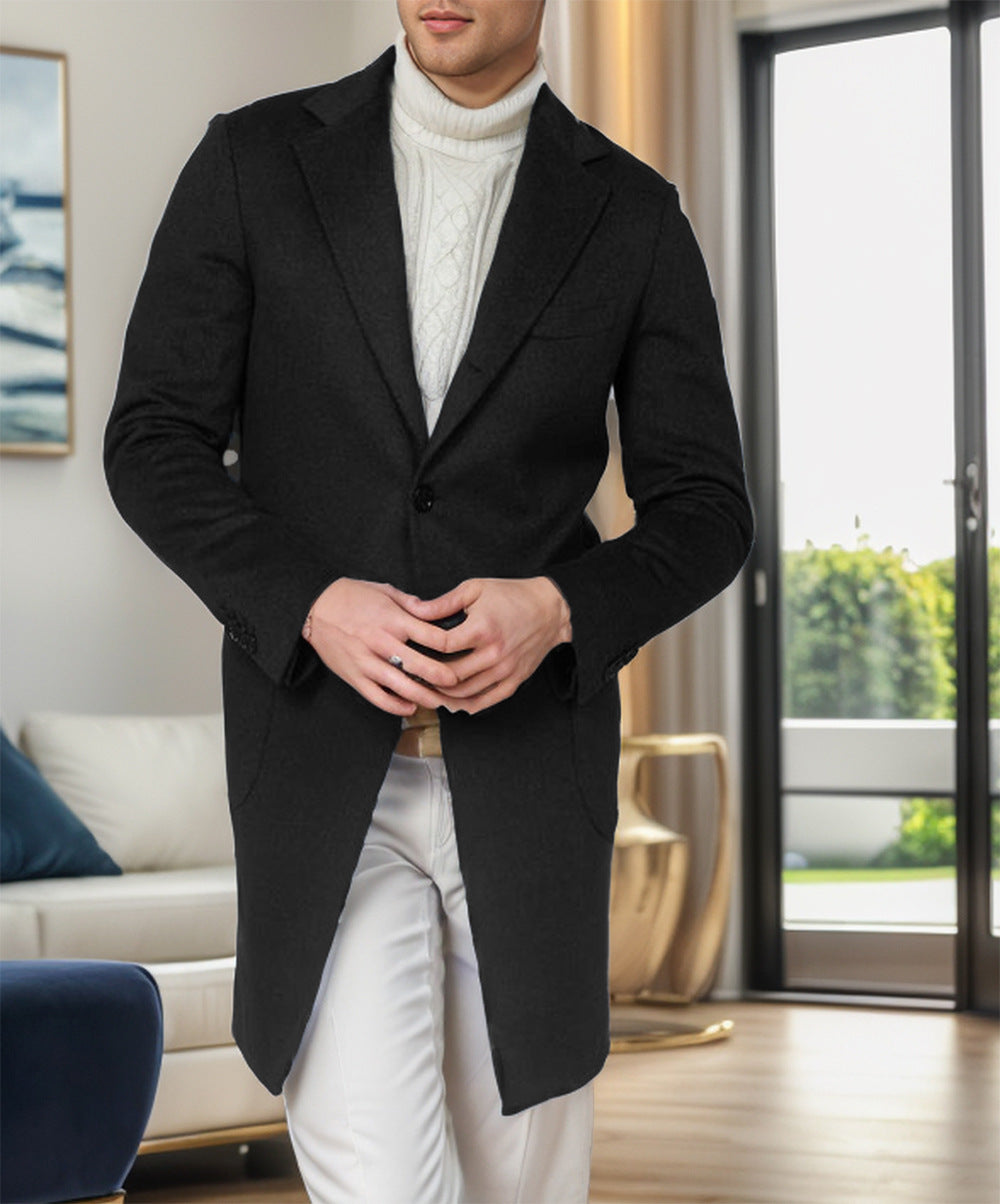 Herren eleganter, taillierter Übergangsmantel aus hochwertiger Wolle Echoarchiv