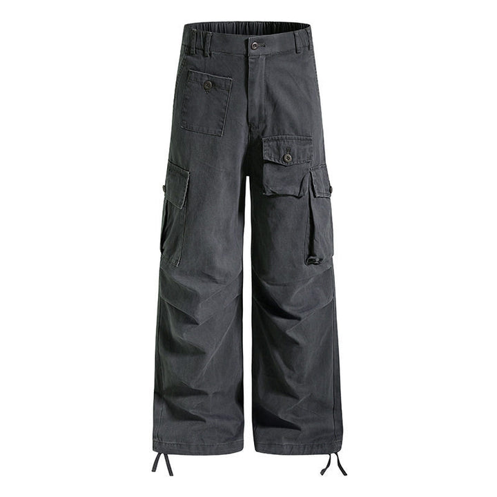 Damen weite Cargo-Hose im Utility-Stil mit Multifunktions-Taschen und Saum-Tunnelzug Echoarchiv