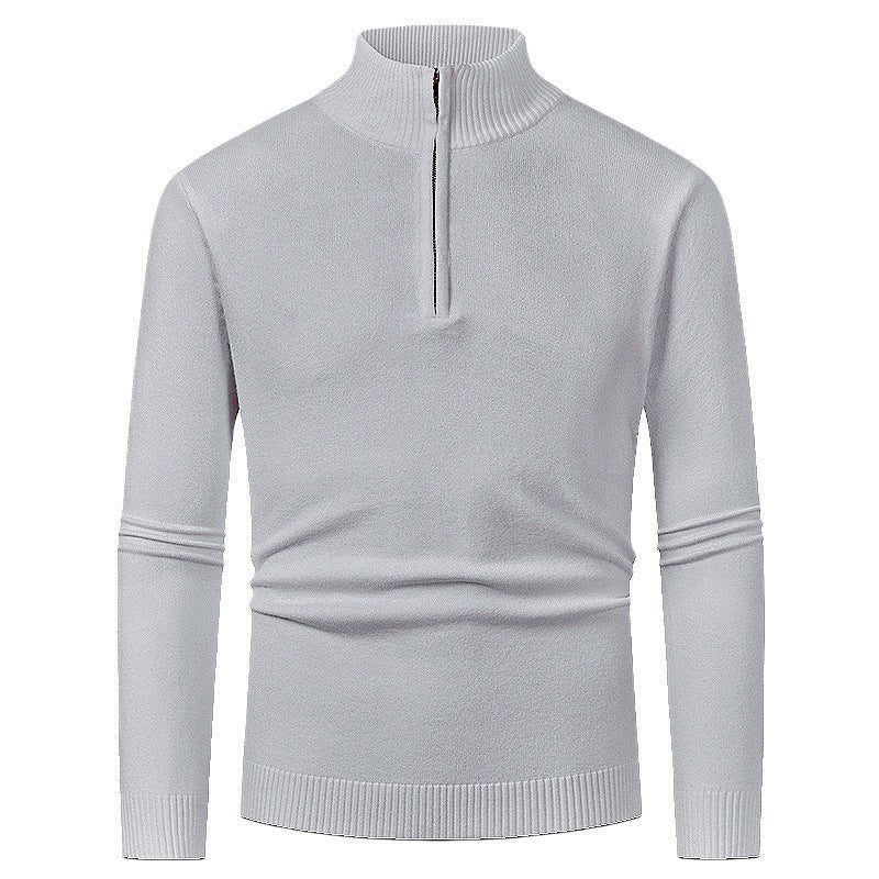 Herren eleganter Rollkragenpullover mit durchgehendem Reißverschluss Echoarchiv