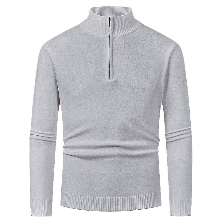 Herren eleganter Rollkragenpullover mit durchgehendem Reißverschluss Echoarchiv
