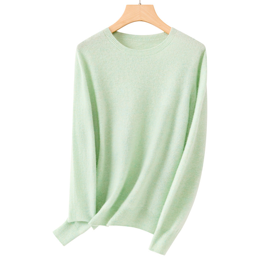 Damen Feiner Rundhals-Feinstrickpullover mit leichter Oversize-Passform Echoarchiv