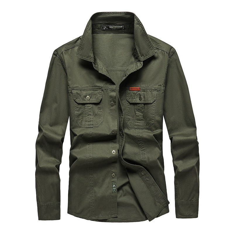 Herren nan Hemdjacke aus robustem Baumwoll-Twill mit verstärkten Brusttaschen Echo Archiv