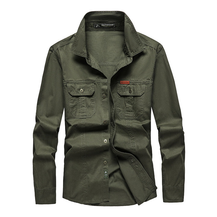 Herren nan Hemdjacke aus robustem Baumwoll-Twill mit verstärkten Brusttaschen Echo Archiv