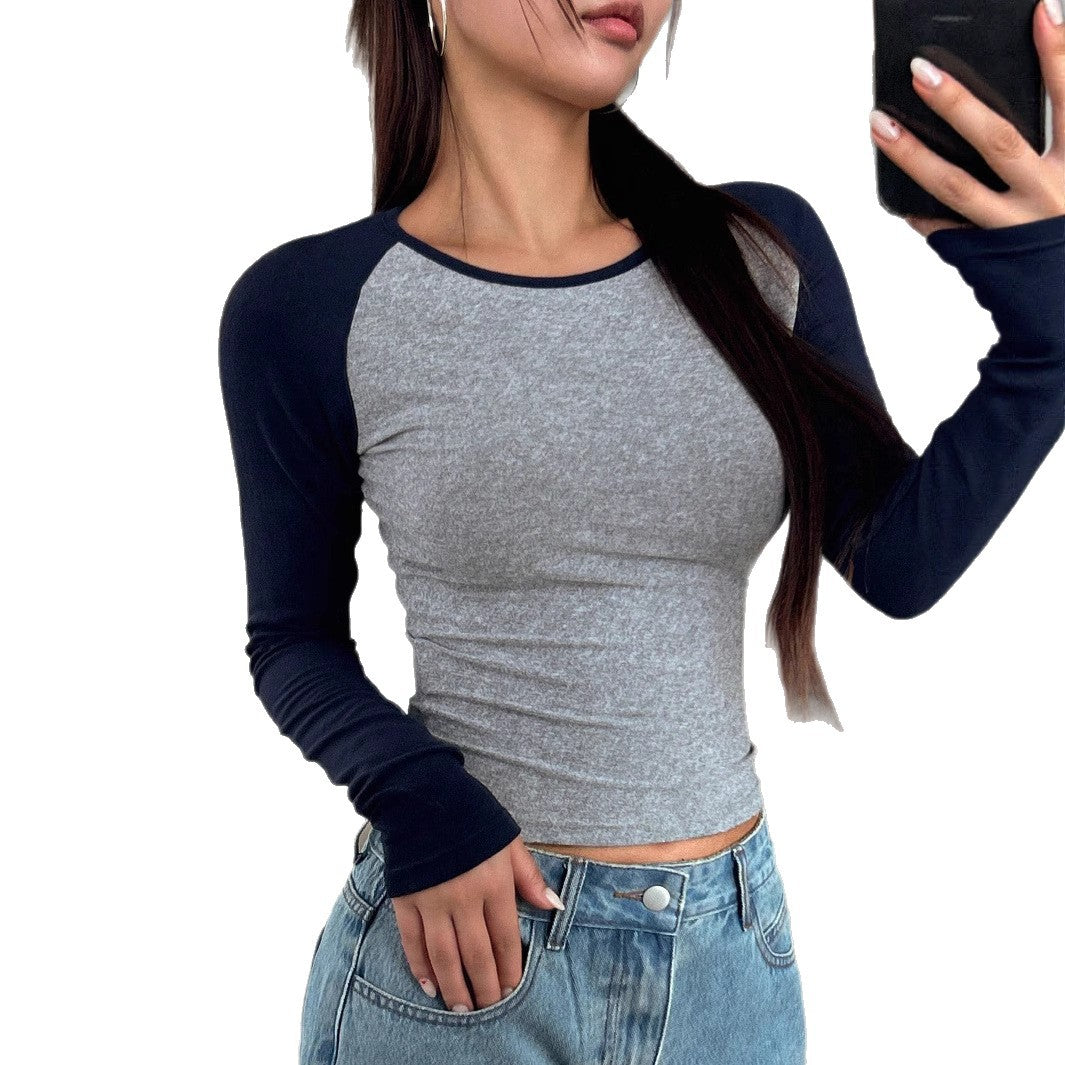 Damen Enganliegendes Raglan-Langarmshirt mit Stretch und Daumenloch – Avérine