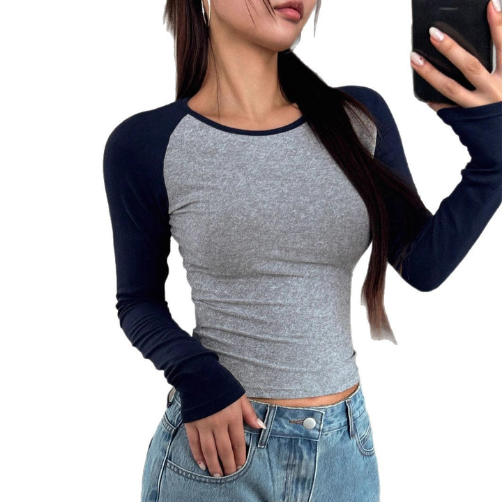 Damen Enganliegendes Raglan-Langarmshirt mit Stretch und Daumenloch – Avérine