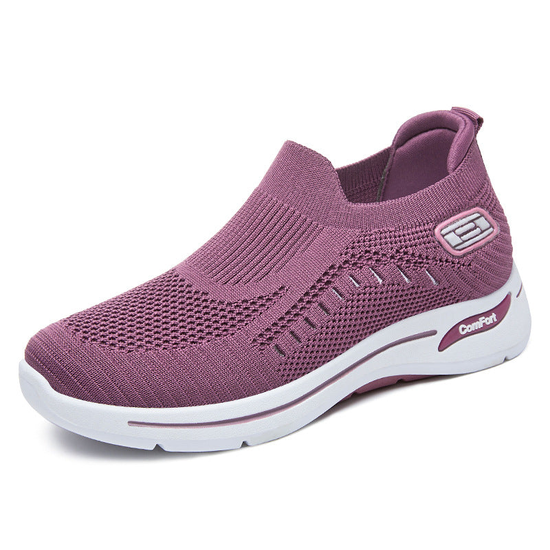 Damen nan ultraleichter gestrickter Slip-On Walking-Sneaker mit nahtlosem Sockenschaft und dämpfender EVA-Comfort-Zwischensohle Echo Archiv