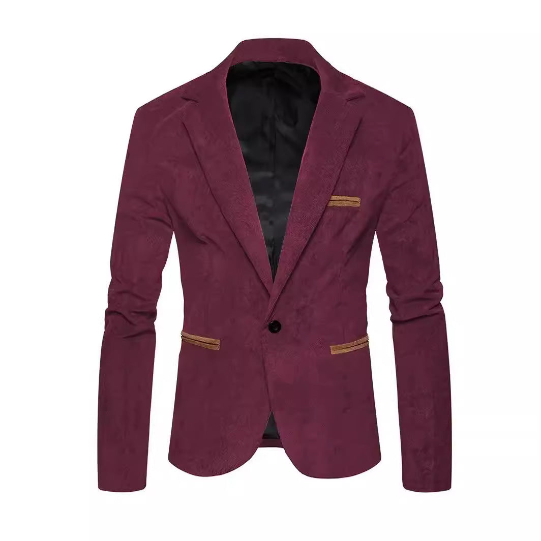 Herren modischer Wildlederblazer mit strukturierter Oberfläche Echoarchiv
