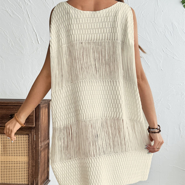 Damen Festliches Strickkleid mit Fransen und strukturierter Oberfläche Echo Archiv