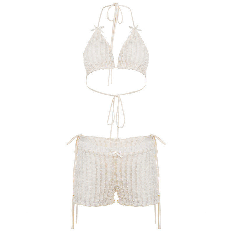 Damen Triangel-Bikini-Set mit verstellbaren Trägern und Rüschendetails Echo Archiv
