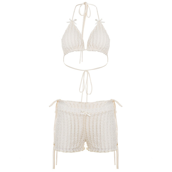 Damen Triangel-Bikini-Set mit verstellbaren Trägern und Rüschendetails Echo Archiv