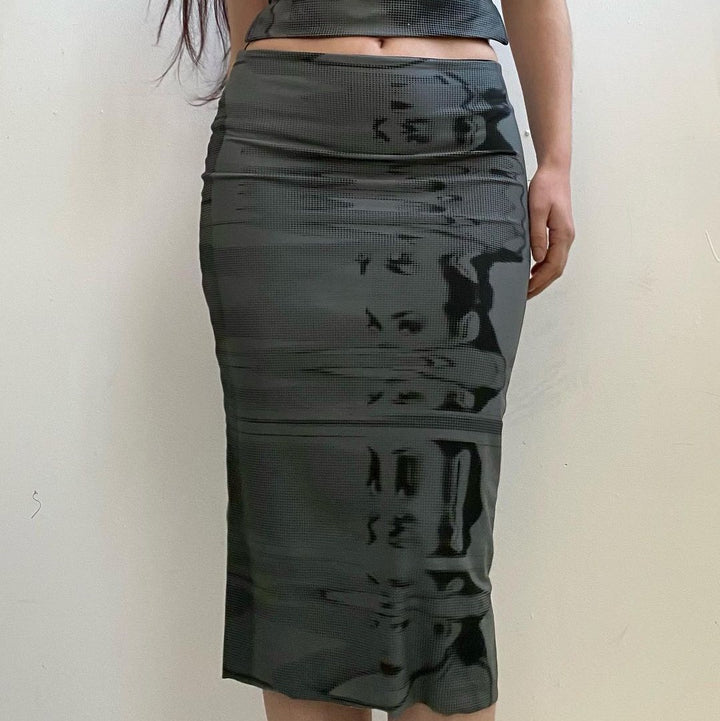 Damen ärmelloses Top mit höherem Kragen und stylischem Punktmuster Echo Archiv